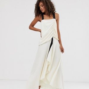 ASOS textured maxi dress with grosgrain straps sz8